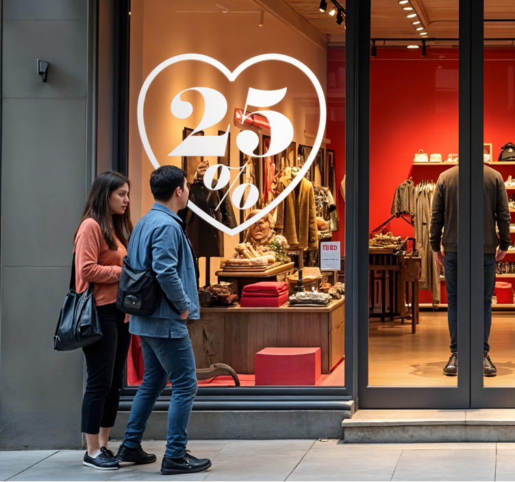 Adesivo San Valentino sconto cuore - TenStickers