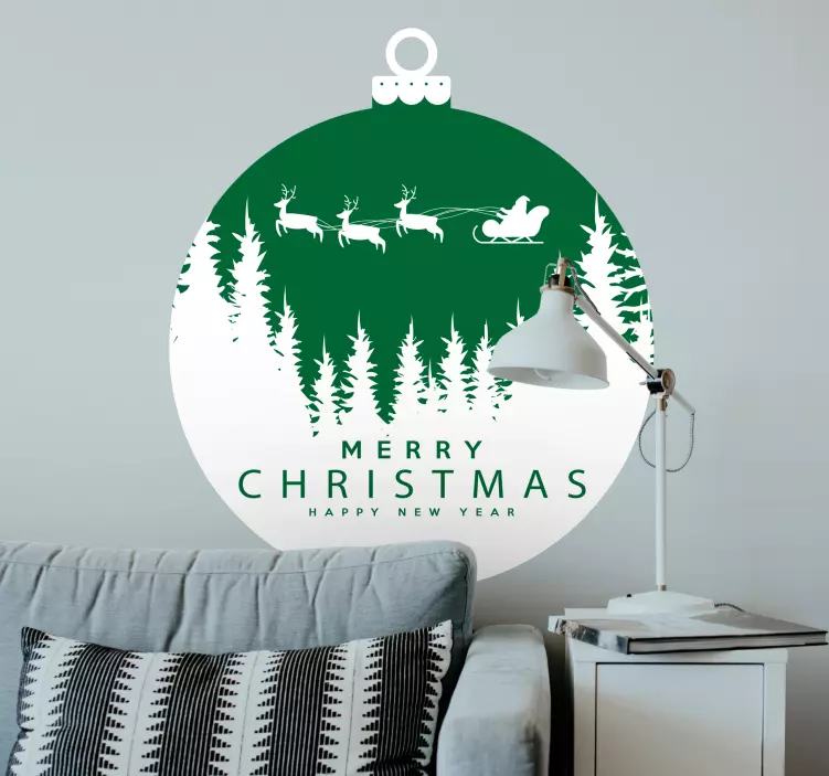 Adesivo Natale design di ornamenti festivi - TenStickers
