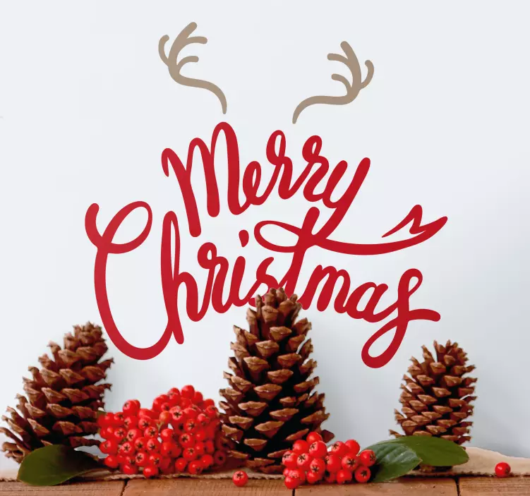 Adesivo Natale saluto festivo delle renne - TenStickers