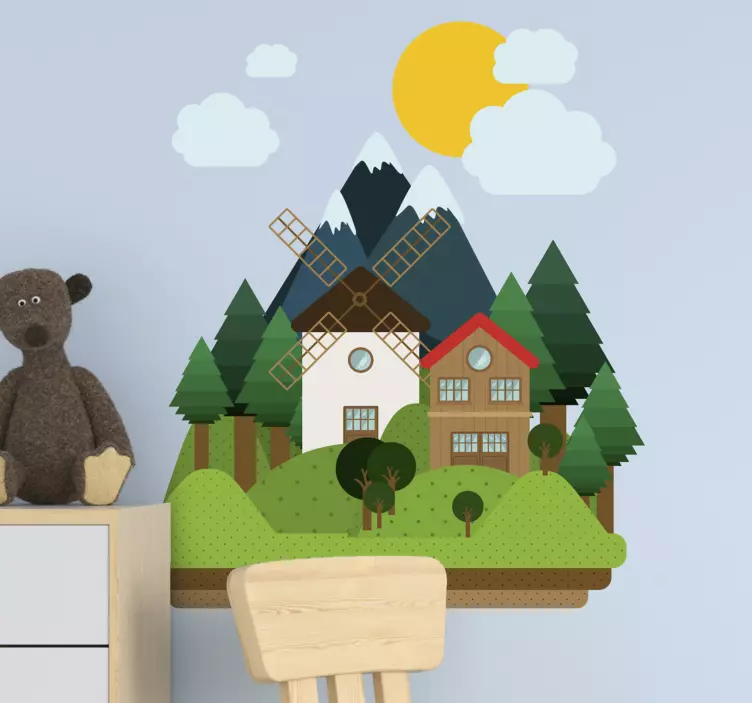 Adesivo natura affascinante scena rustica - TenStickers