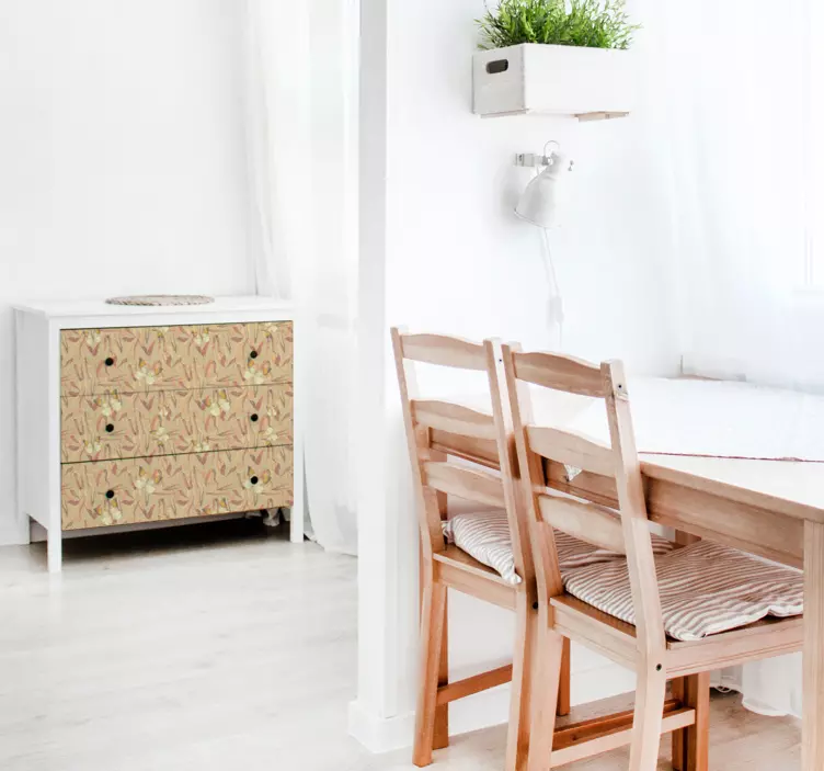 Carta adesiva per mobile motivo floreale autunnale - TenStickers