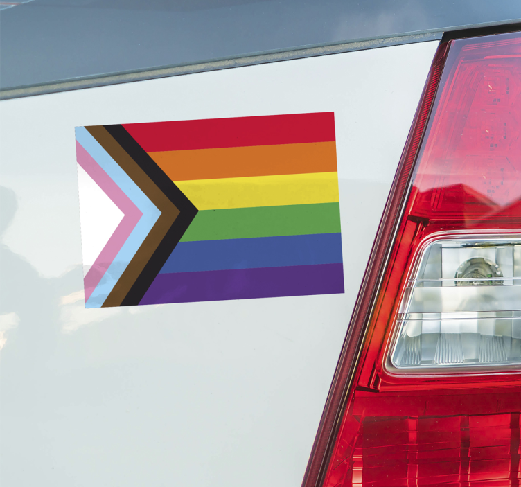 Adesivo per auto bandiera del progresso lgbtq - TenStickers