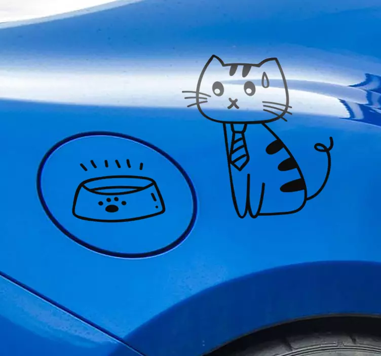 Adesivo per auto illustrazione di gatto divertente - TenStickers