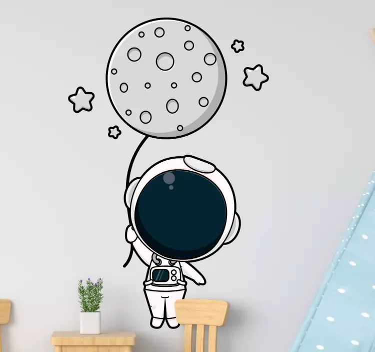Adesivo per bambini astronauta con palloncino - TenStickers