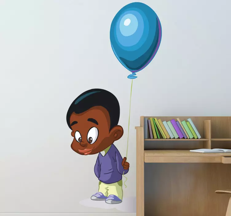 Adesivo per bambini bambino che tiene un palloncino - TenStickers