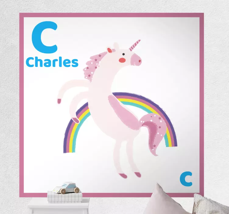 Adesivo per bambini fantasia di unicorno carino - TenStickers