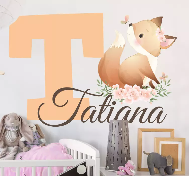 Adesivo per bambini motivo di volpe stravagante - TenStickers