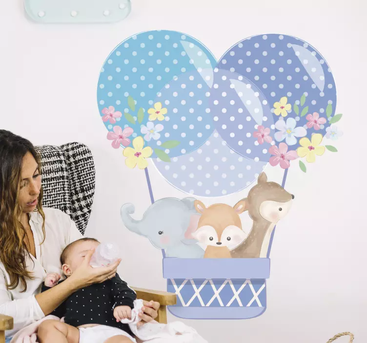 Adesivo per bambini palloncini animali fantasiosi - TenStickers