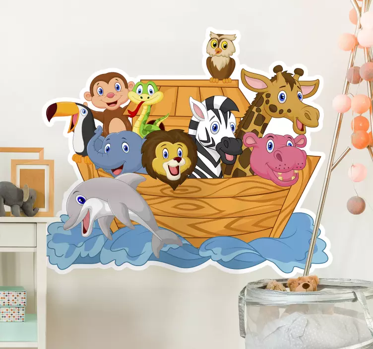 Adesivo per bambini personaggi animali colorati - TenStickers