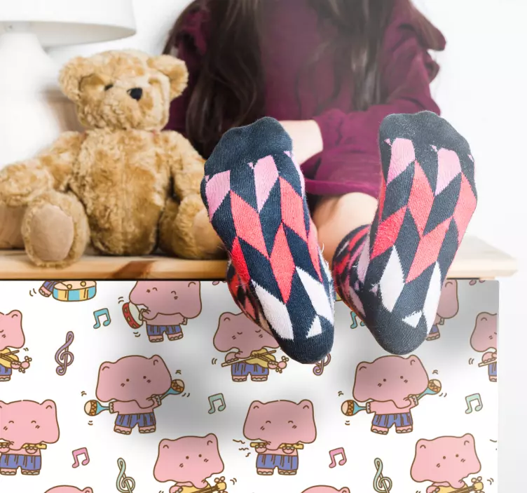 Adesivo per bambini personaggi dei cartoni animati musicali - TenStickers