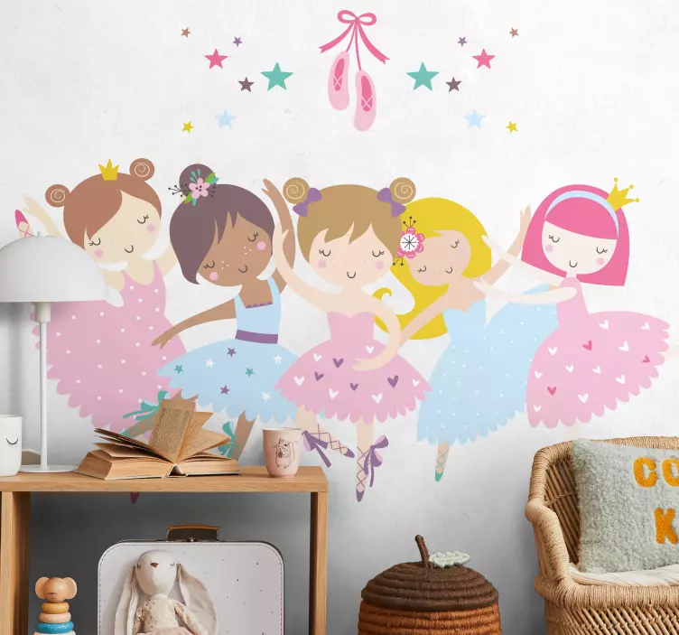 Adesivo per bambini personaggi di ballerine danzanti - TenStickers