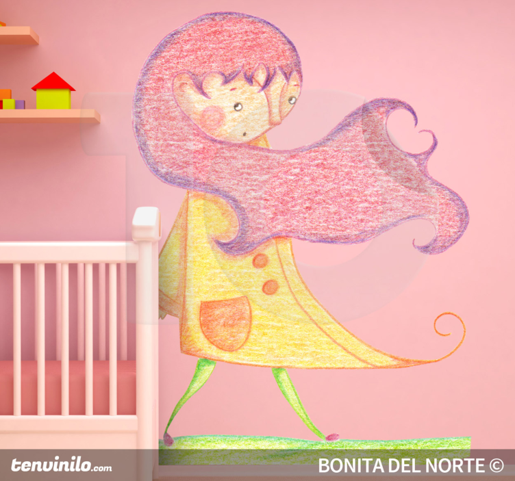 Adesivo per bambini personaggio ragazza colorata - TenStickers