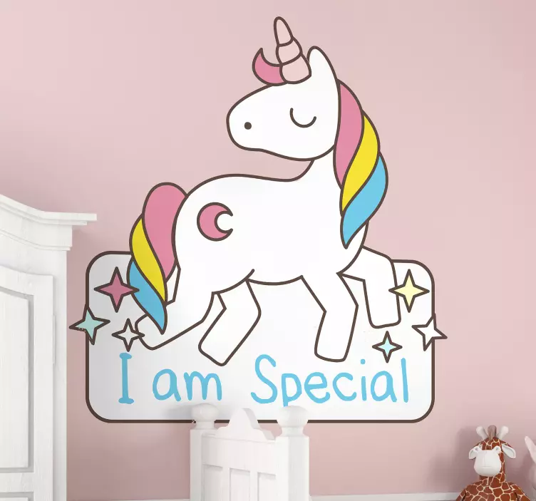 Adesivo per bambini personaggio unicorno colorato - TenStickers