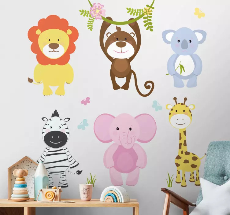 Adesivo per bambini simpatici amici animali - TenStickers