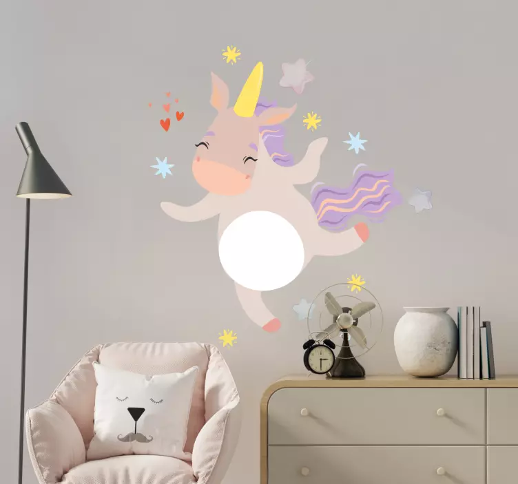 Adesivo per bambini unicorno grigio che balla - TenStickers