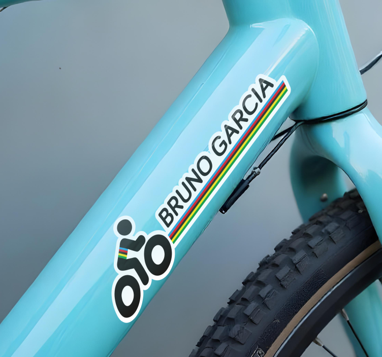 Adesivo bici colori e nome del campione del mondo - TenStickers