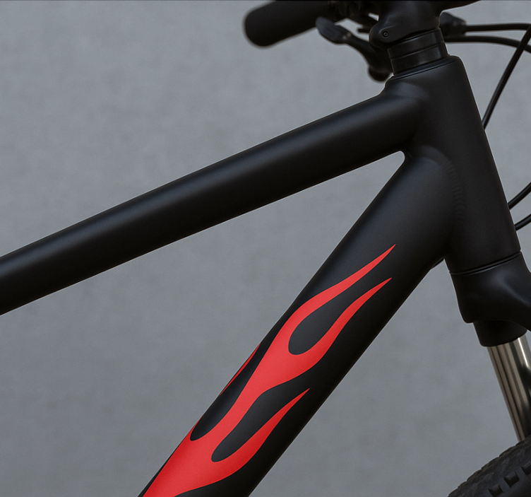 Adesivo per bici fiamme rosse impostate - TenStickers