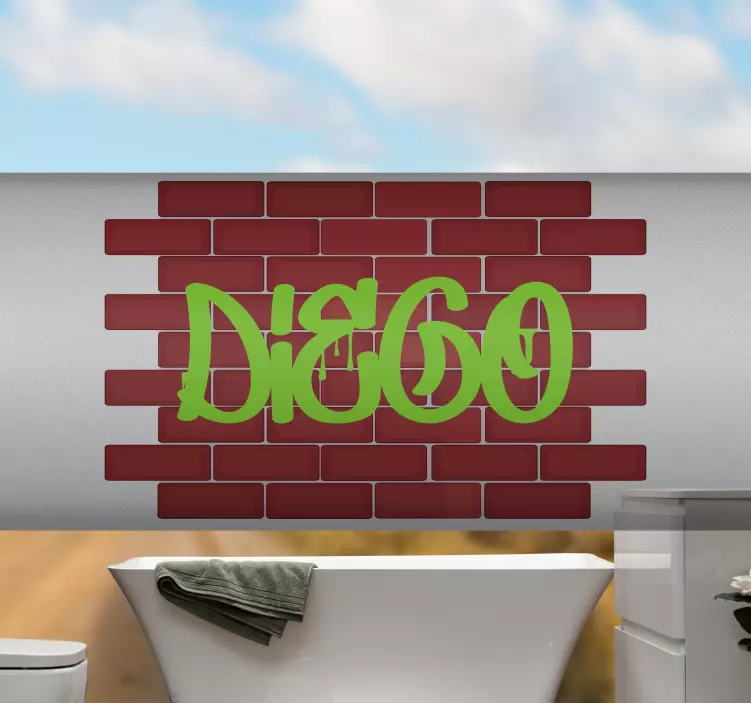 Adesivo per bici graffiti con nome personalizzato - TenStickers