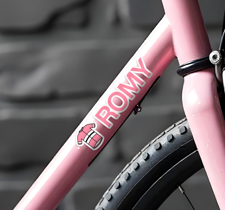 Adesivo bici maglia da ciclismo rosa personalizzata - TenStickers