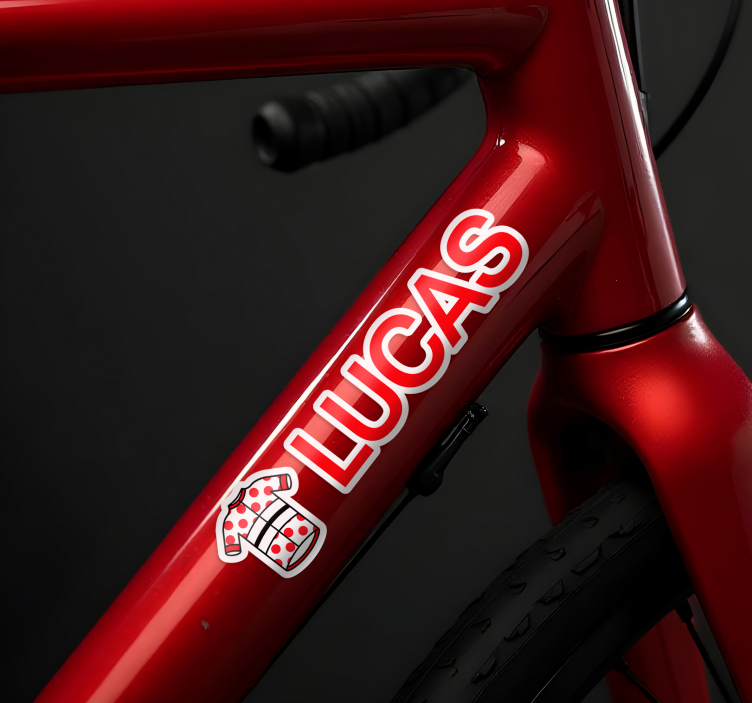 Adesivo bici maglia da ciclismo rossa personalizzata - TenStickers