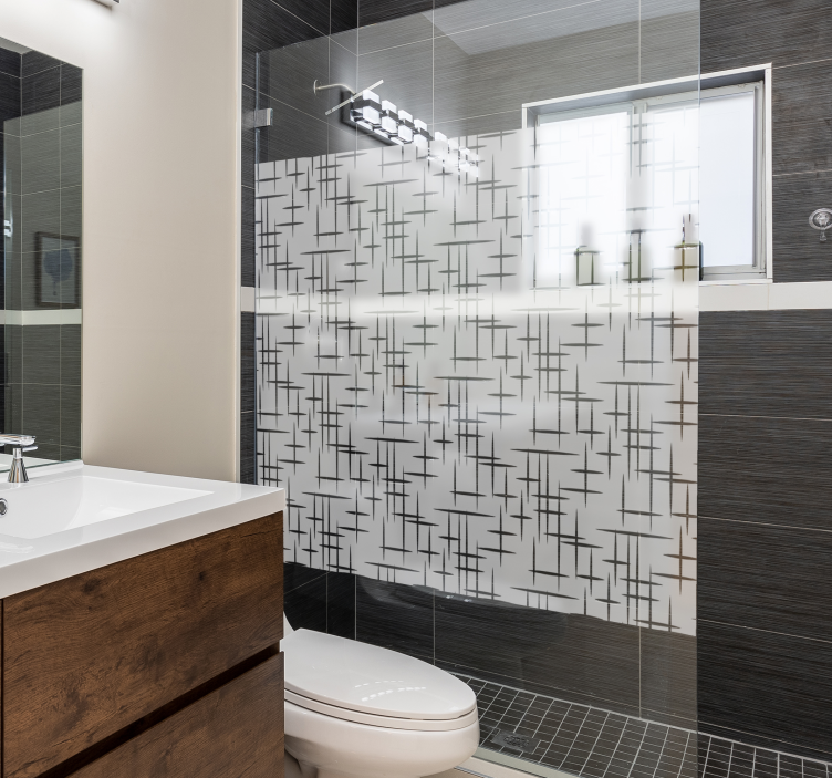 Adesivo per box doccia linee moderne - TenStickers