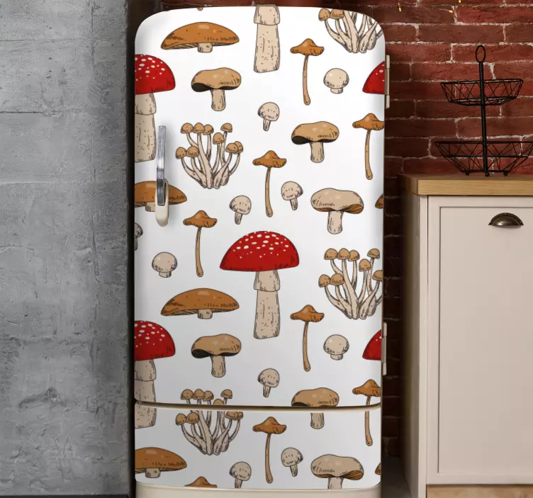 Adesivo per frigo decorazioni da cucina a forma di fungo - TenStickers