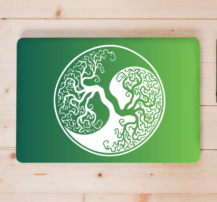 Adesivo per laptop alberi yin yang - TenStickers