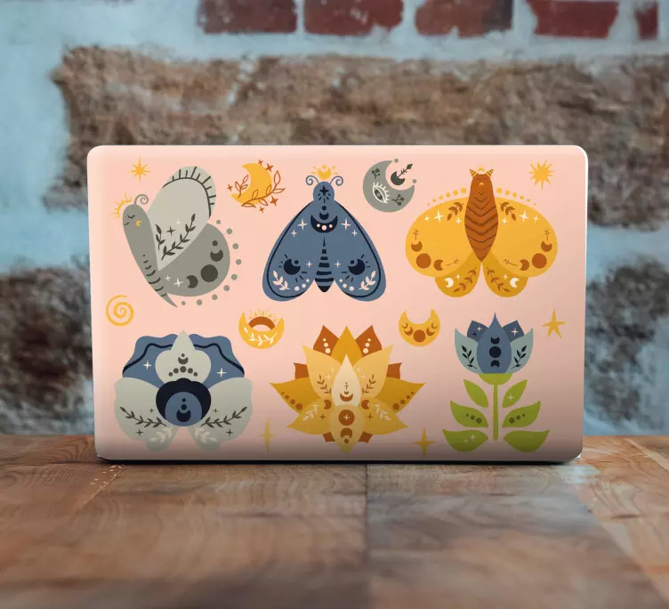 Adesivo per laptop collezione insetti colorati - TenStickers