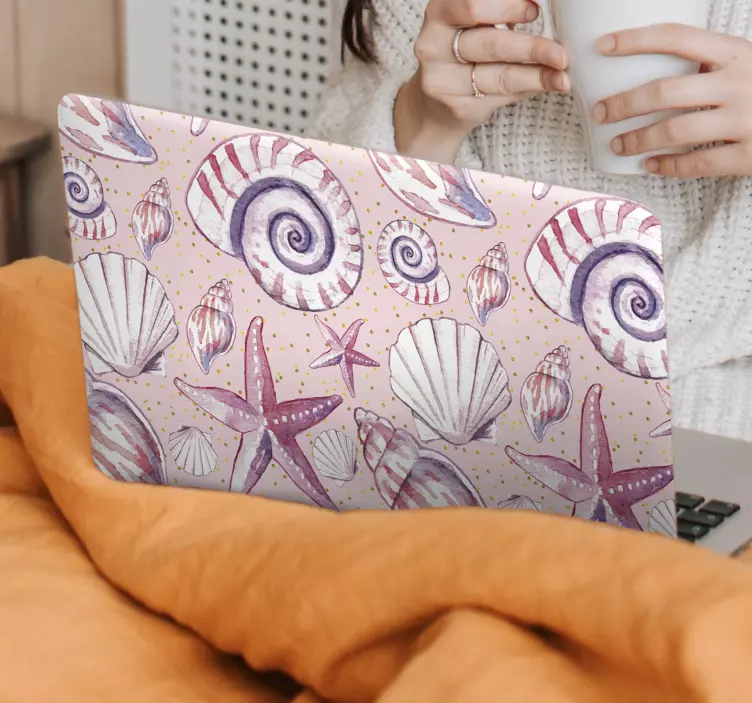Adesivo per laptop conchiglie e costellazioni - TenStickers