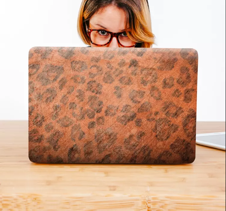 Adesivo per laptop copertina con stampa leopardata - TenStickers