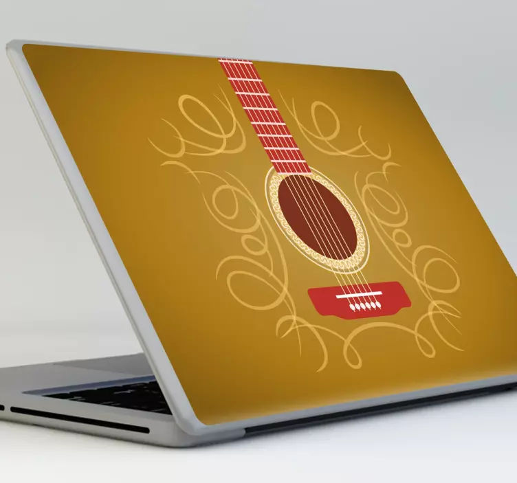 Adesivo per laptop design artistico della chitarra - TenStickers