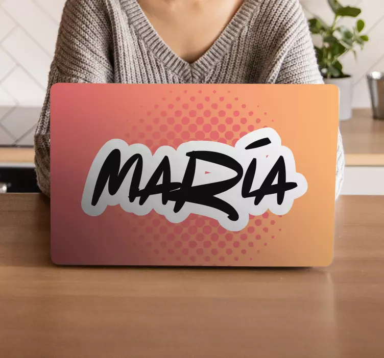 Adesivo per laptop graffiti arancioni personalizzati - TenStickers