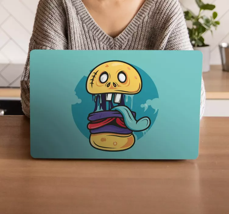 Adesivo per laptop design di hamburger zombie - TenStickers