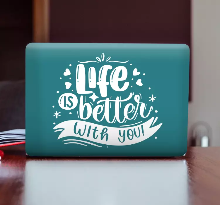 Adesivo per laptop dichiarazione di vita motivazionale - TenStickers