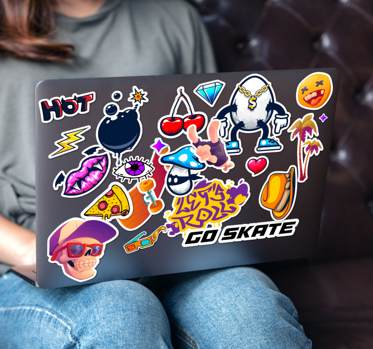 Adesivo per laptop disegni impostati - TenStickers