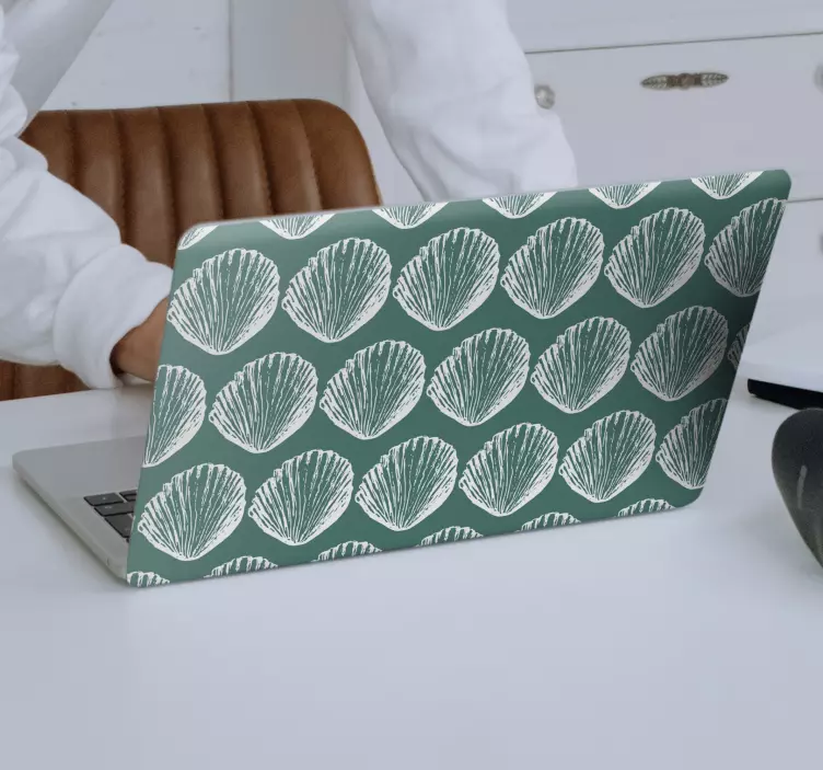 Adesivo per laptop disposizione del motivo a conchiglia - TenStickers