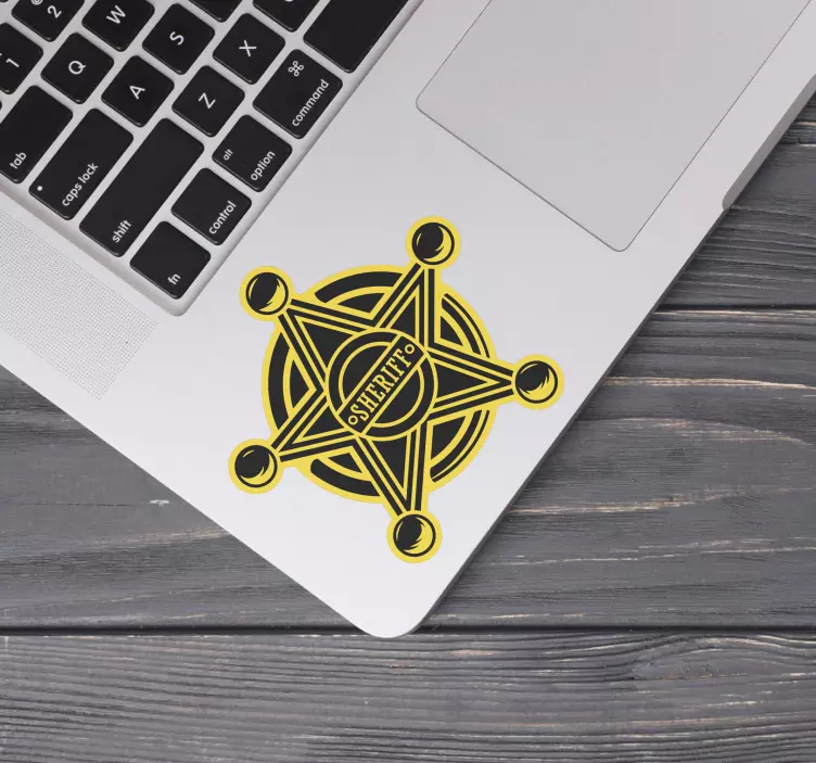 Adesivo per laptop distintivo stella sceriffo - TenStickers