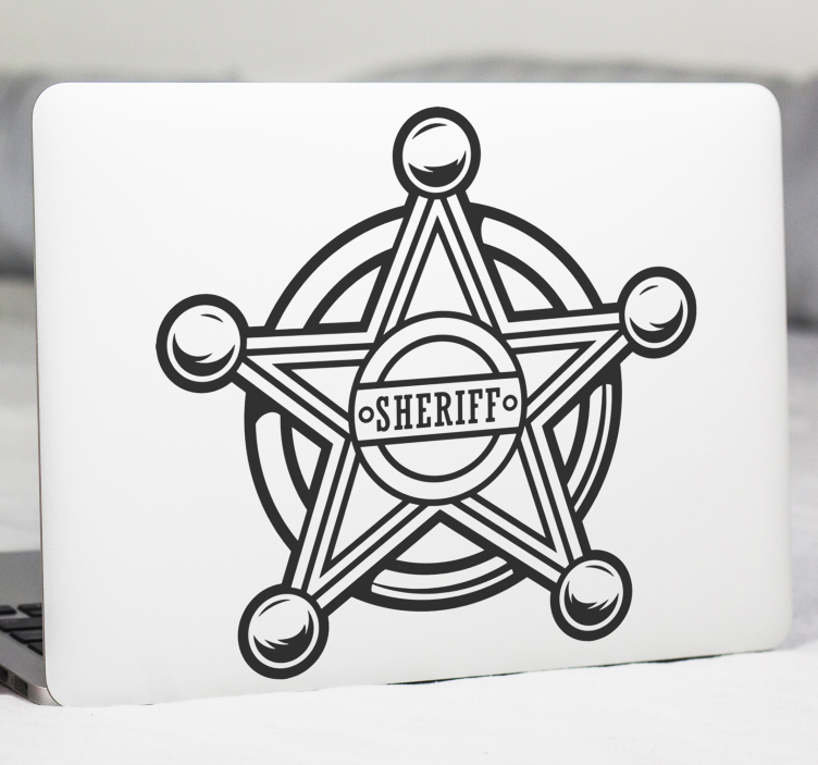 Adesivo per laptop emblema della stella dello sceriffo - TenStickers