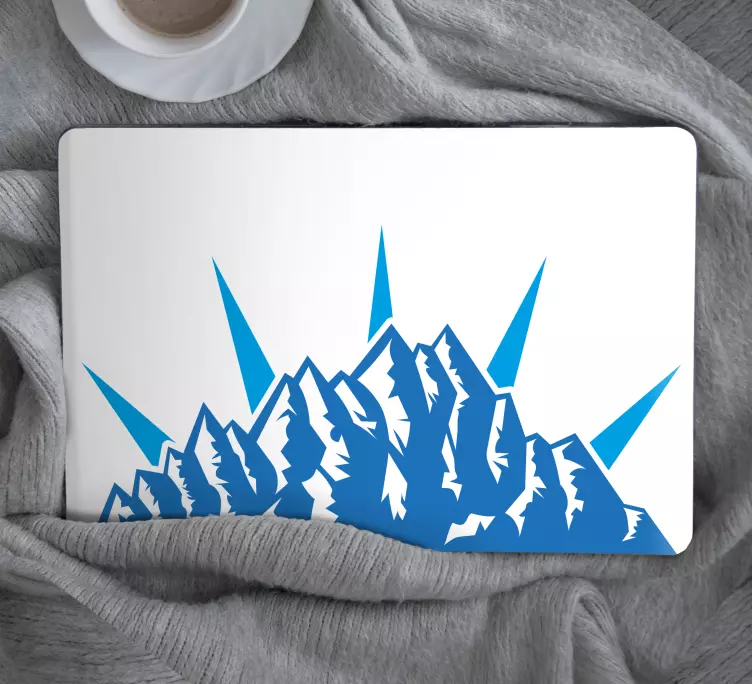 Adesivo per laptop illustrazione di picco montano - TenStickers