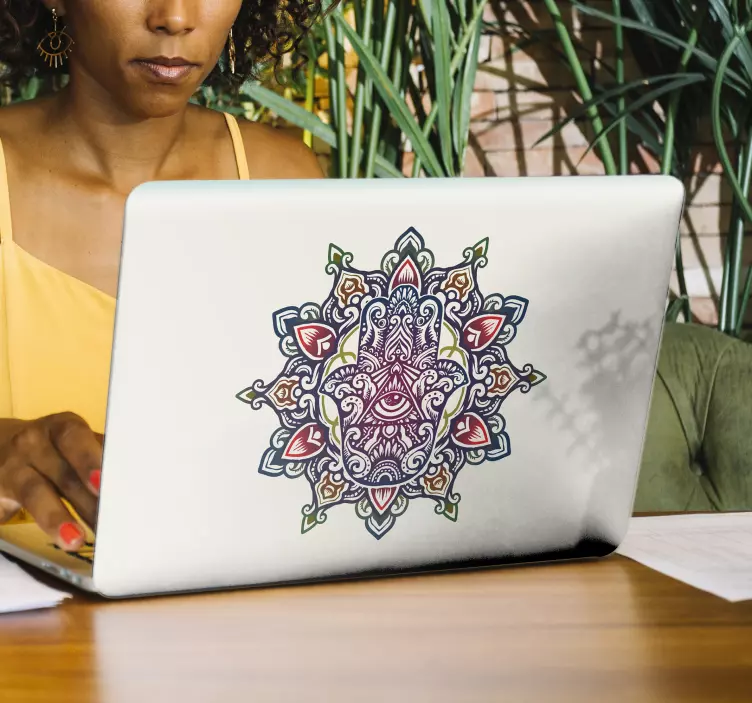 Adesivo per laptop mandala decorativo dell'occhio - TenStickers
