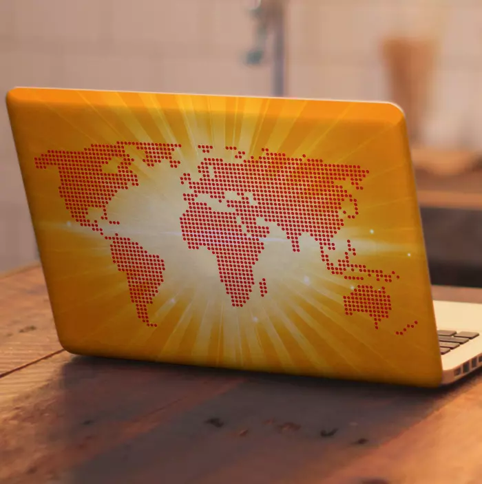 Adesivo per laptop mappa del mondo a punti - TenStickers