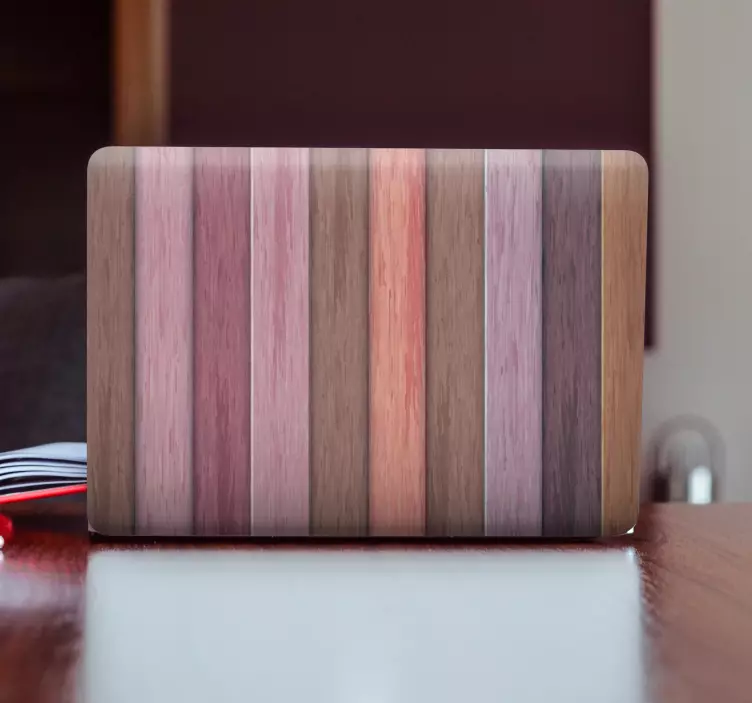 Adesivo per laptop modello di pannello di legno - TenStickers