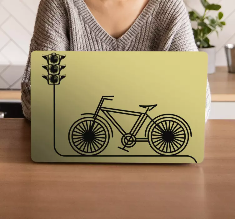 Adesivo per laptop segnale stradale per biciclette - TenStickers