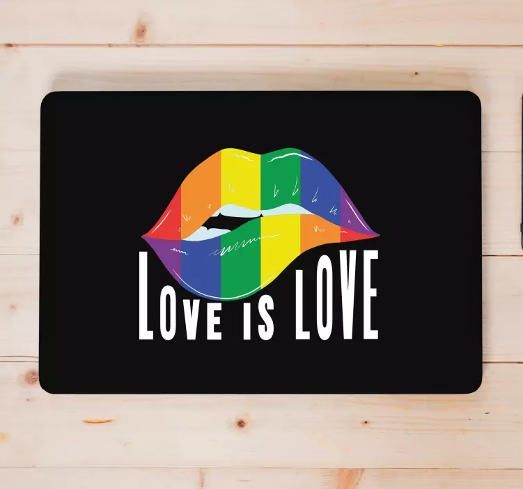 Adesivo per laptop simbolo del labbro arcobaleno - TenStickers
