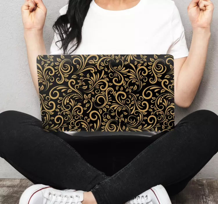 Adesivo per laptop sofisticato motivo floreale - TenStickers