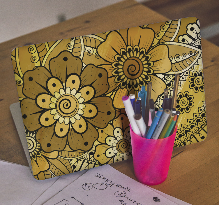 Adesivo per laptop stampa botanica luminoso - TenStickers