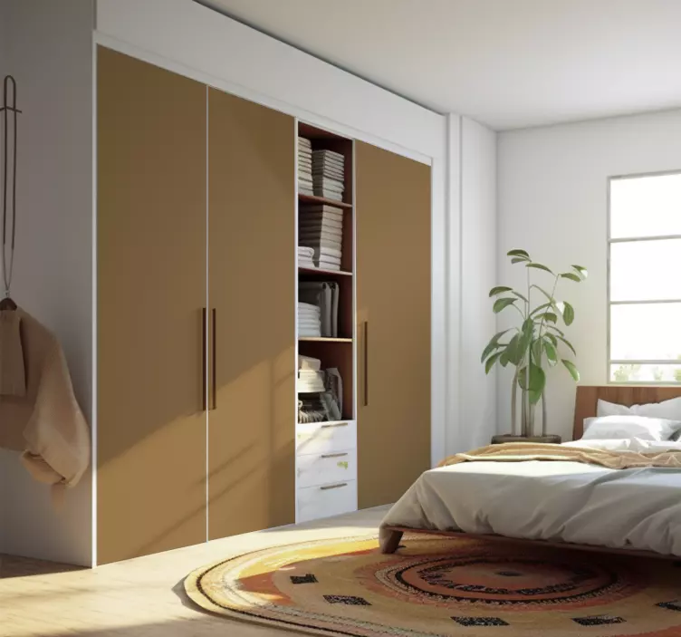 Carta adesiva per mobile lenzuolo marrone per armadio - TenStickers