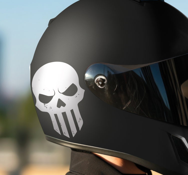 Adesivo per moto disegno del casco del teschio - TenStickers