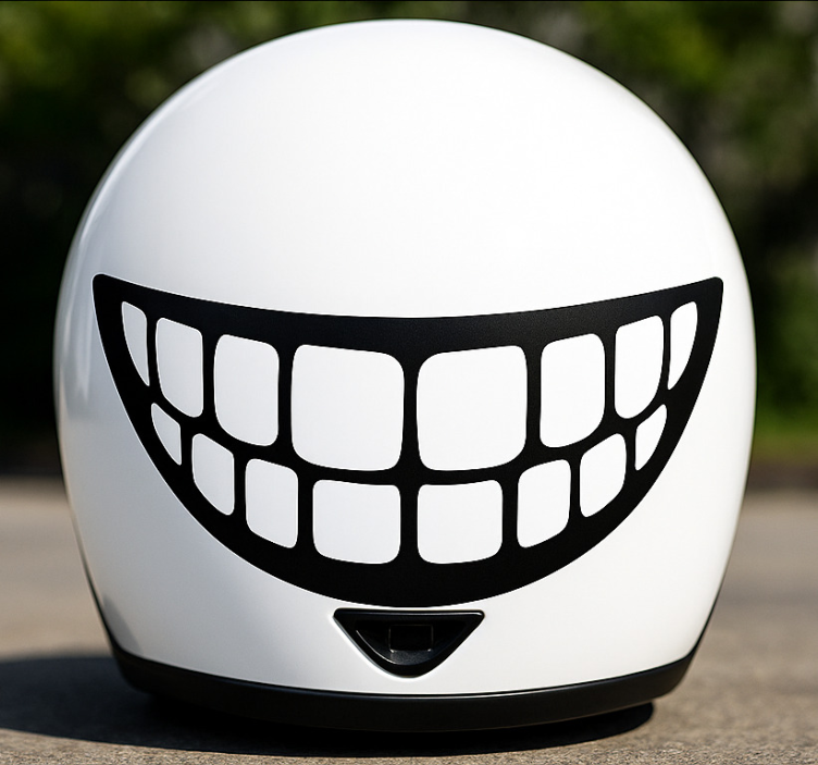 Adesivo per moto disegno divertente dei denti - TenStickers
