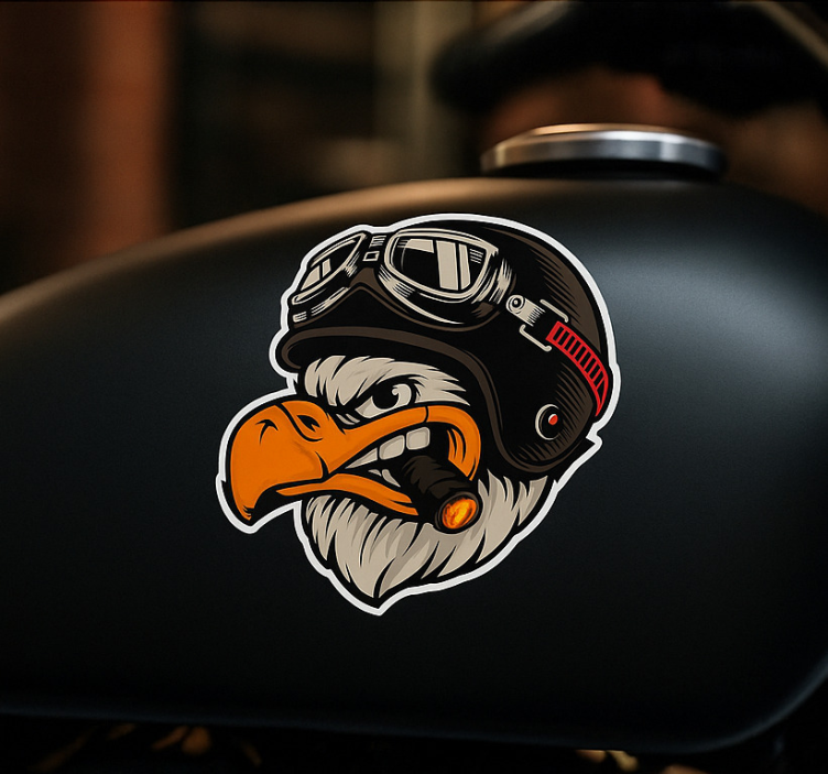 Adesivo per moto mascotte aquila biker - TenStickers